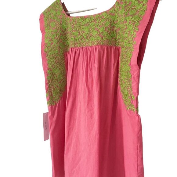 J. Marie Pink Floral Embroidered Sleeveless Tunic Blouse Women's Small casual - Picture 6 of 16